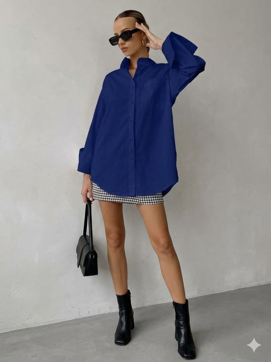 Oversized, button-down chemise