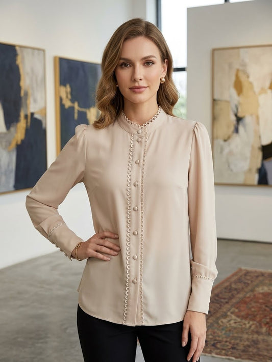 elegant, long-sleeve blouse