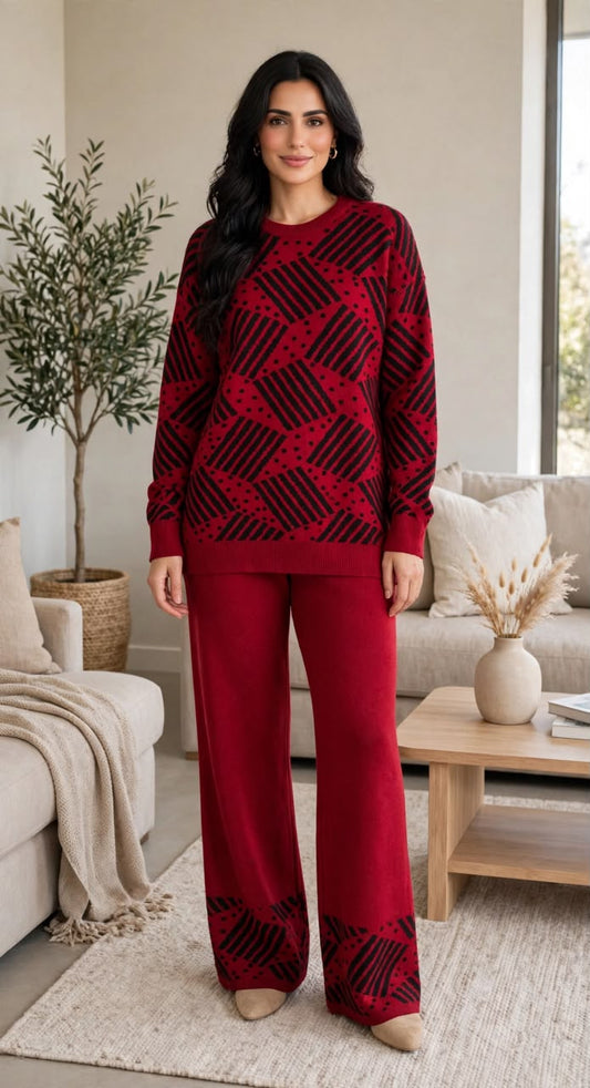 sophisticated two-piece knit sweater set