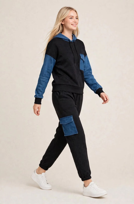 Casual two-piece matching tracksuit set