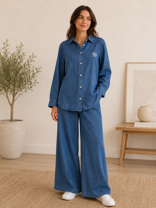 Relaxed-fit matching denim set