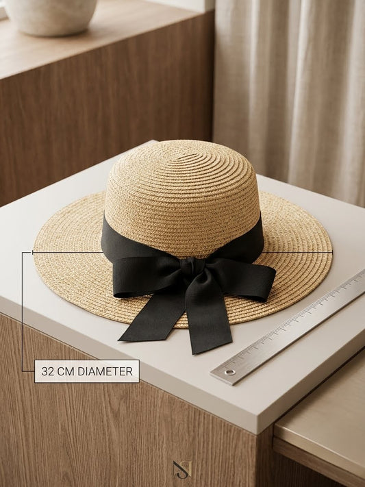 Elegant natural straw boater hat