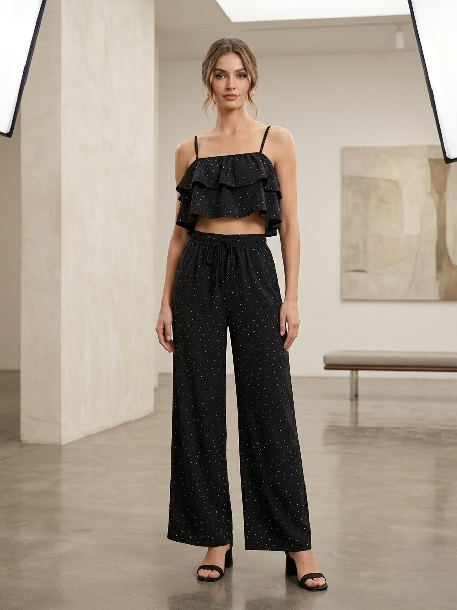 chic two-piece lightweight black set