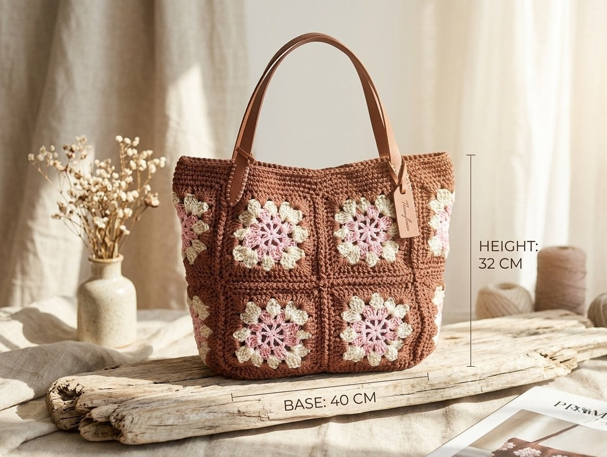 Unique handcrafted crochet tote bag - Only 1 piece