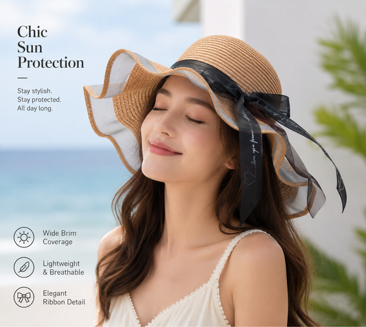 Wide-brimmed sun hat