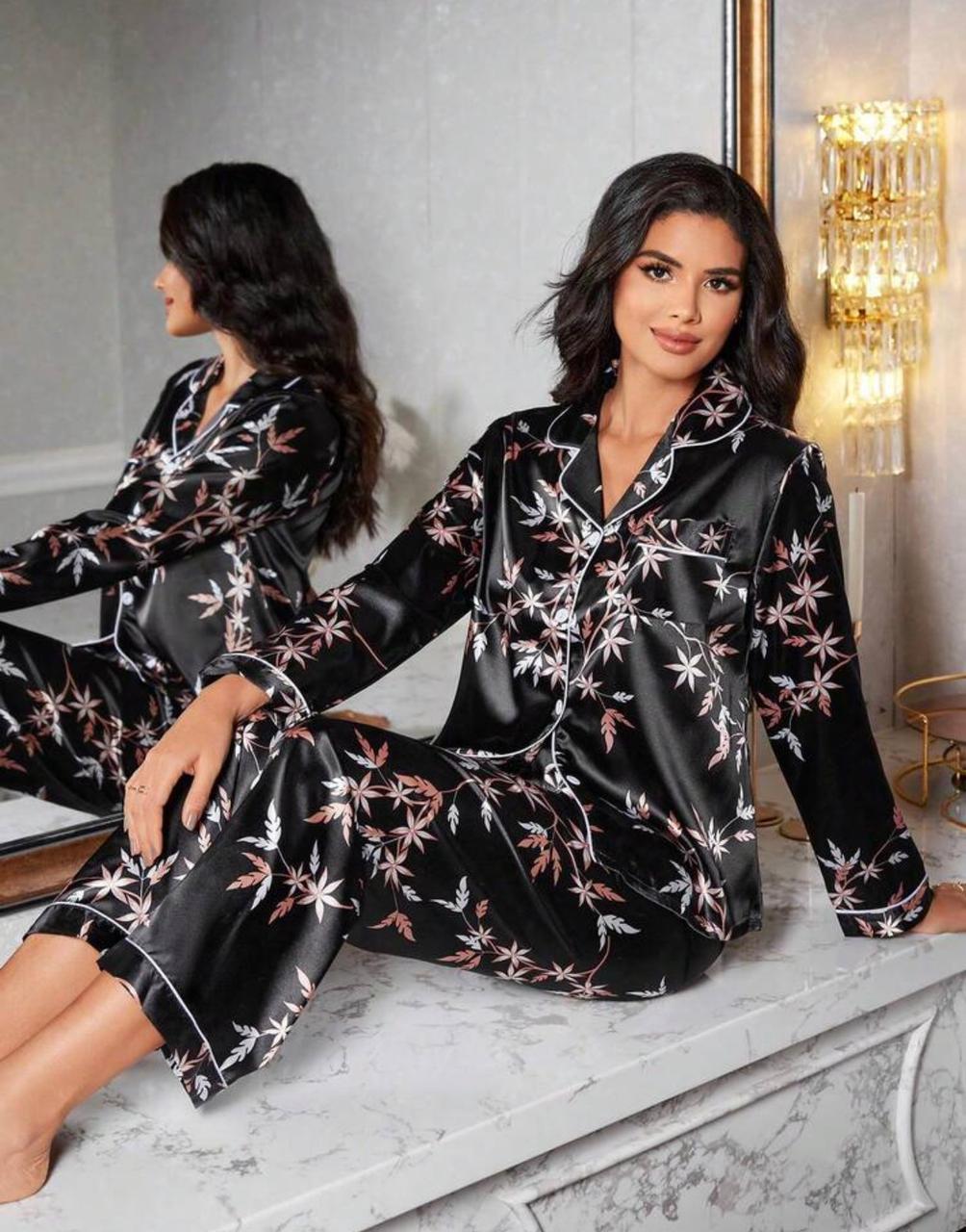 Luxurious two-piece pajama satin set