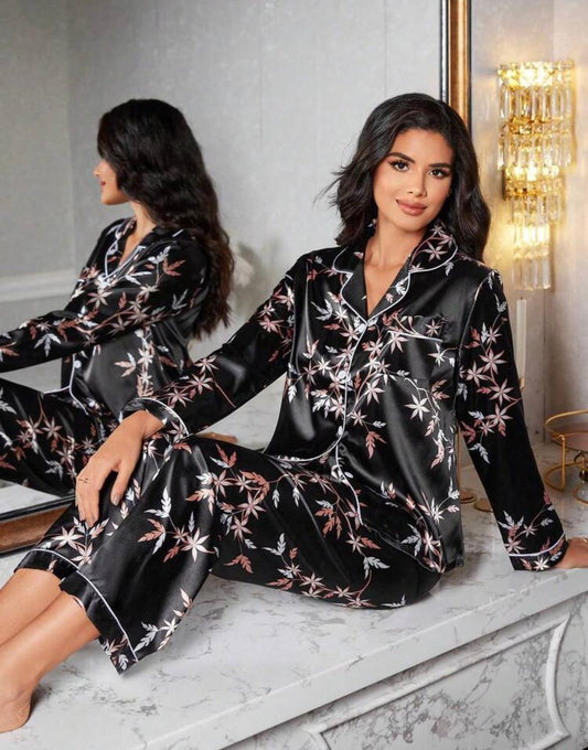Luxurious two-piece pajama satin set
