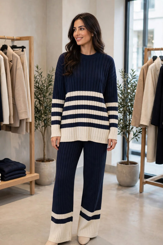Two-piece knit loungewear set