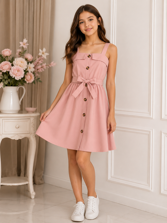 Sleeveless, A-line girl dress