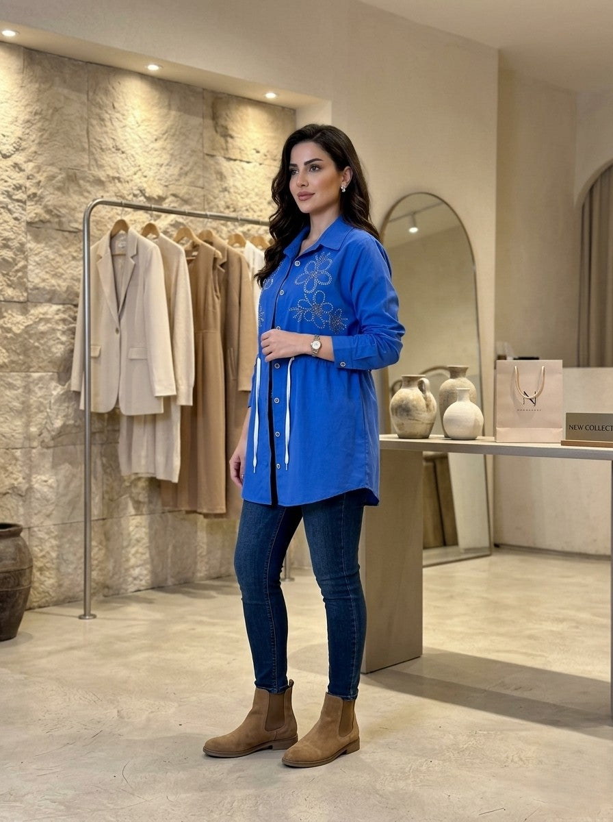 Royal blue chemise tunic
