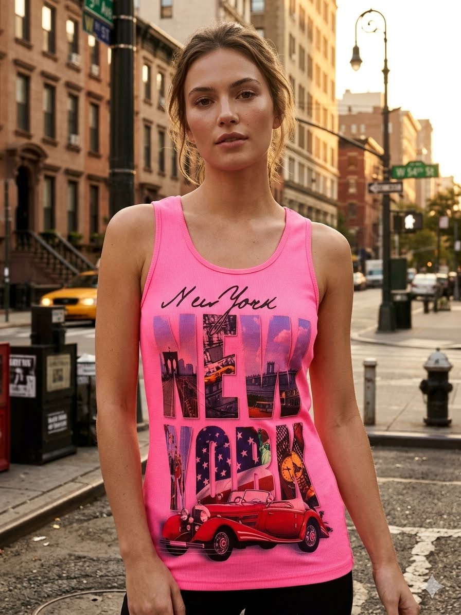 Vibrant hot pink tank top