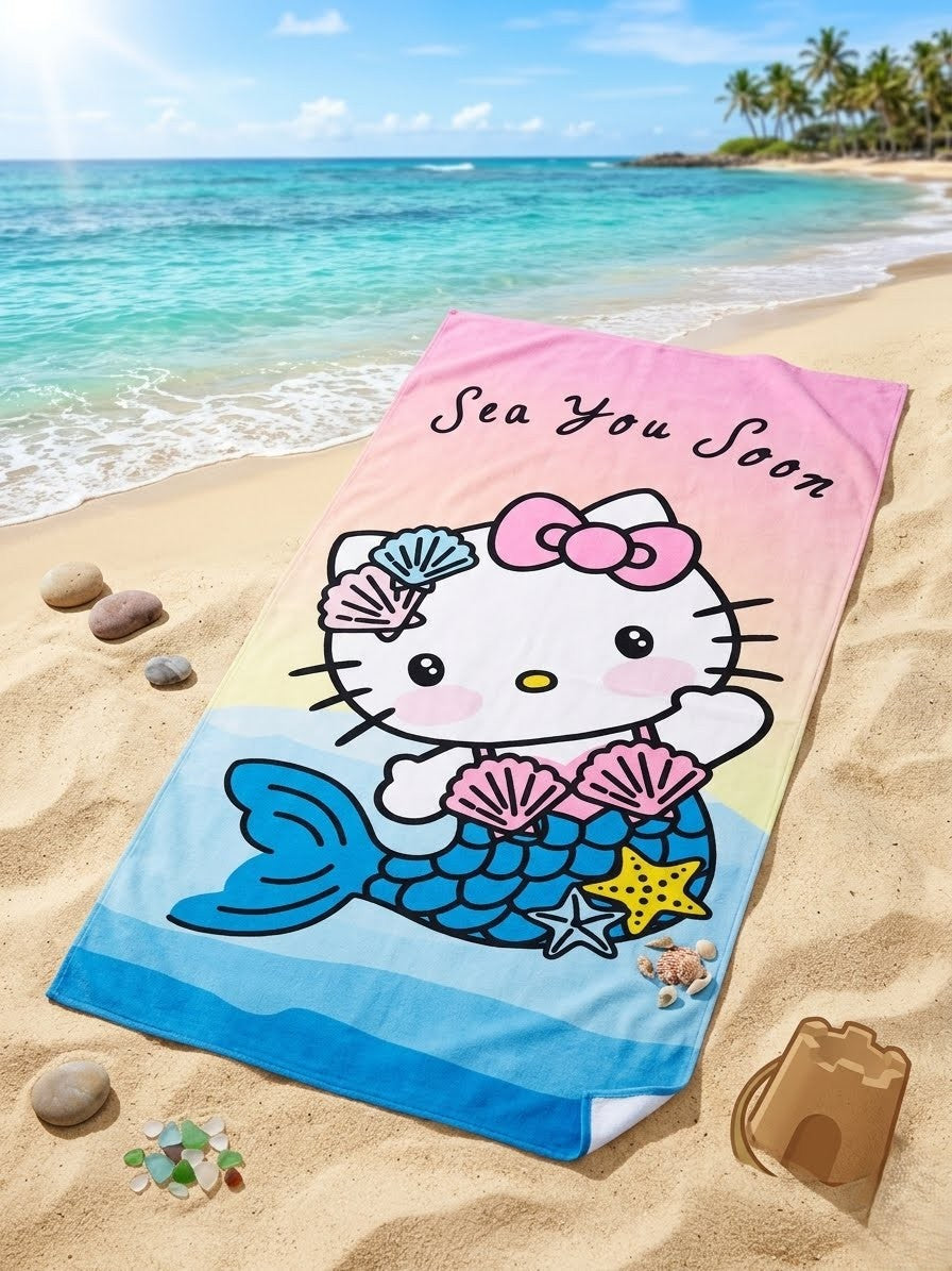 Adorable Hello Kitty beach towel