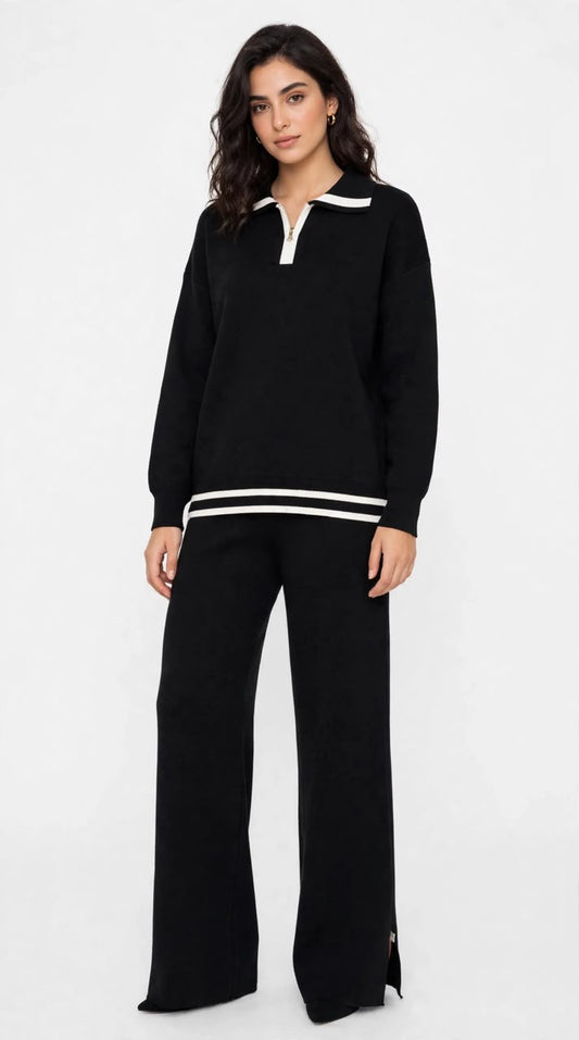 cozy two-piece knit loungewear set
