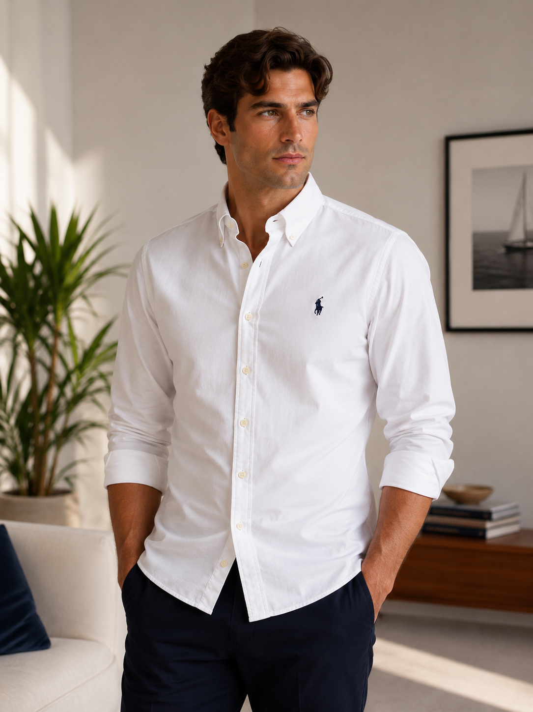Men Raph Lauren long-sleeved chemise