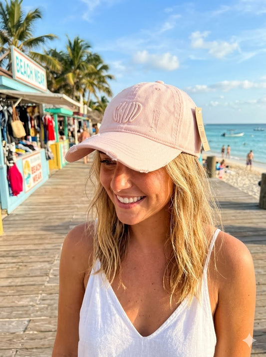 Chic light pink baseball cap