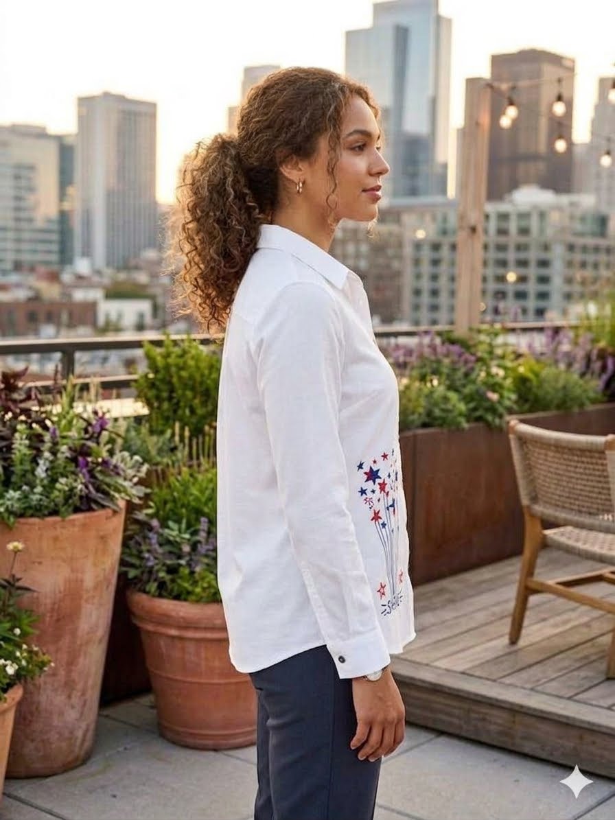 White button-down chemise