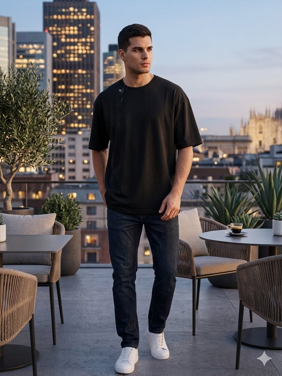 Oversized boxy fit Black t-shirt