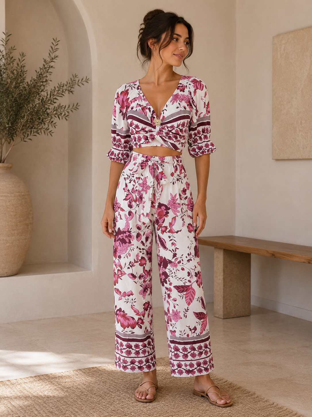 Elegant two-piece matching resort set