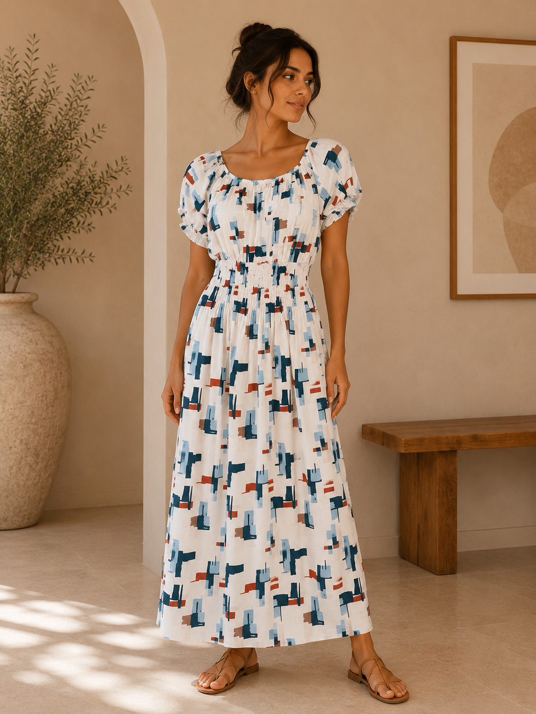 Airy bohemian-style maxi dress