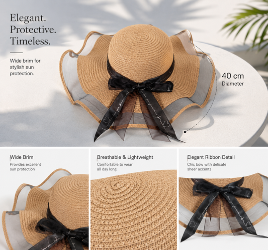 Wide-brimmed sun hat