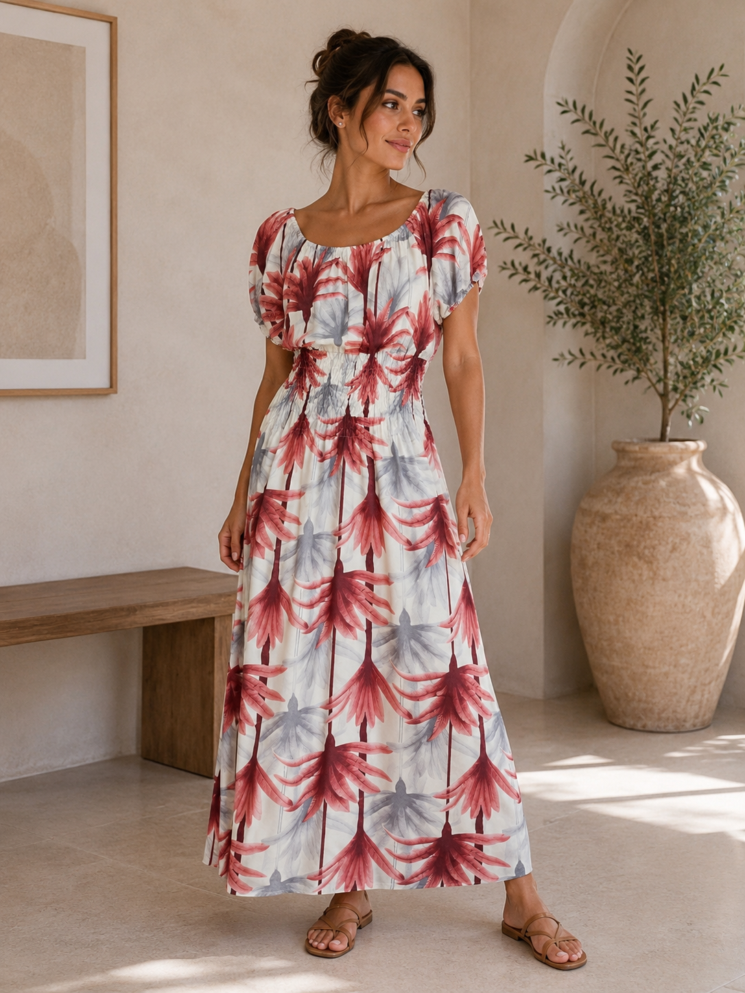Airy bohemian-style maxi dress