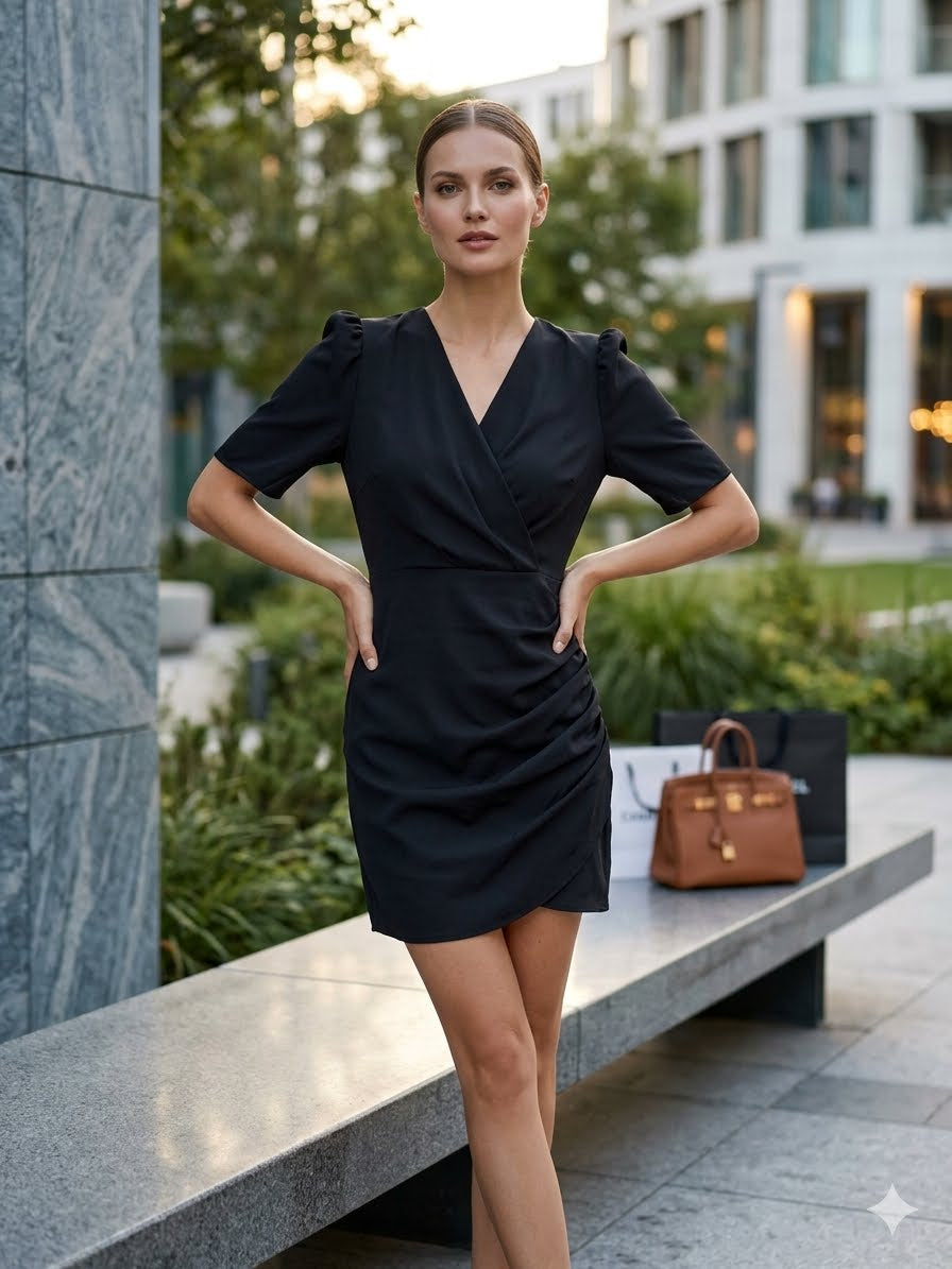 Chic black mini dress